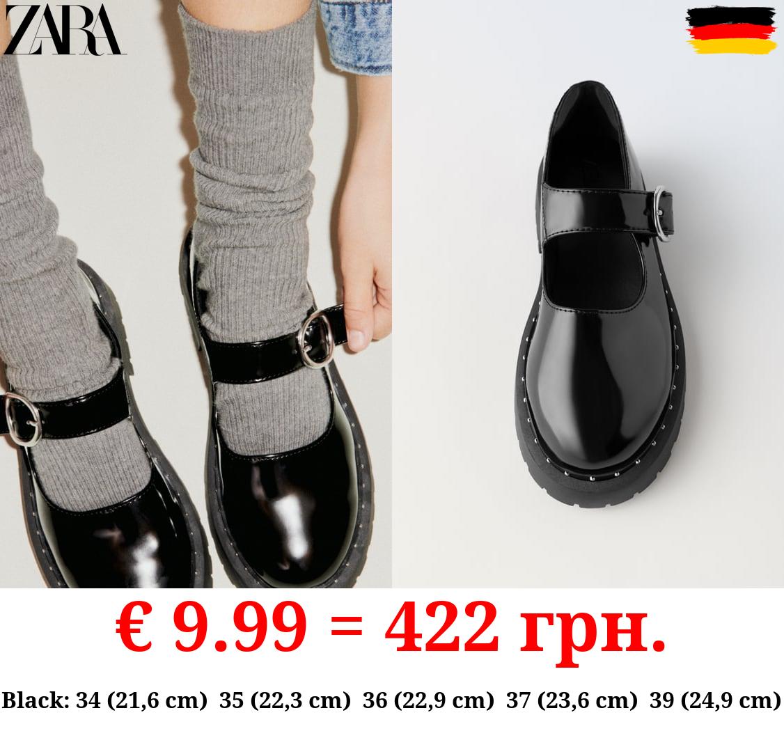 STUDDED MARY JANES WITH TRACK SOLES