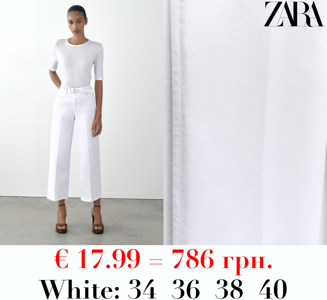Z1975 STRAIGHT-LEG CROPPED HIGH-WAIST BELTED JEANS