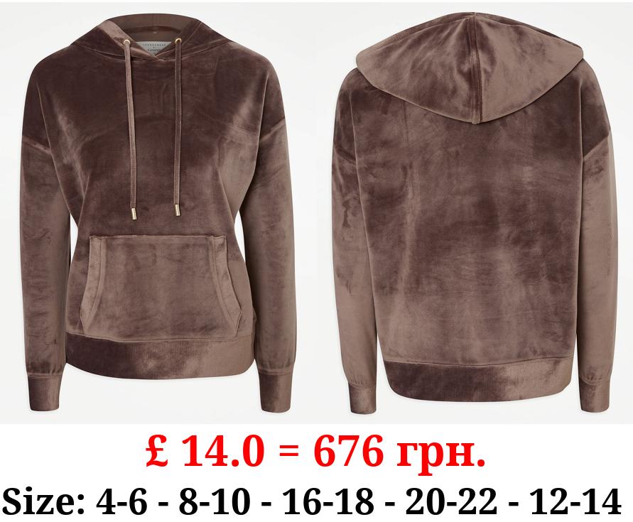 Chocolate Velour Lounge Hoodie