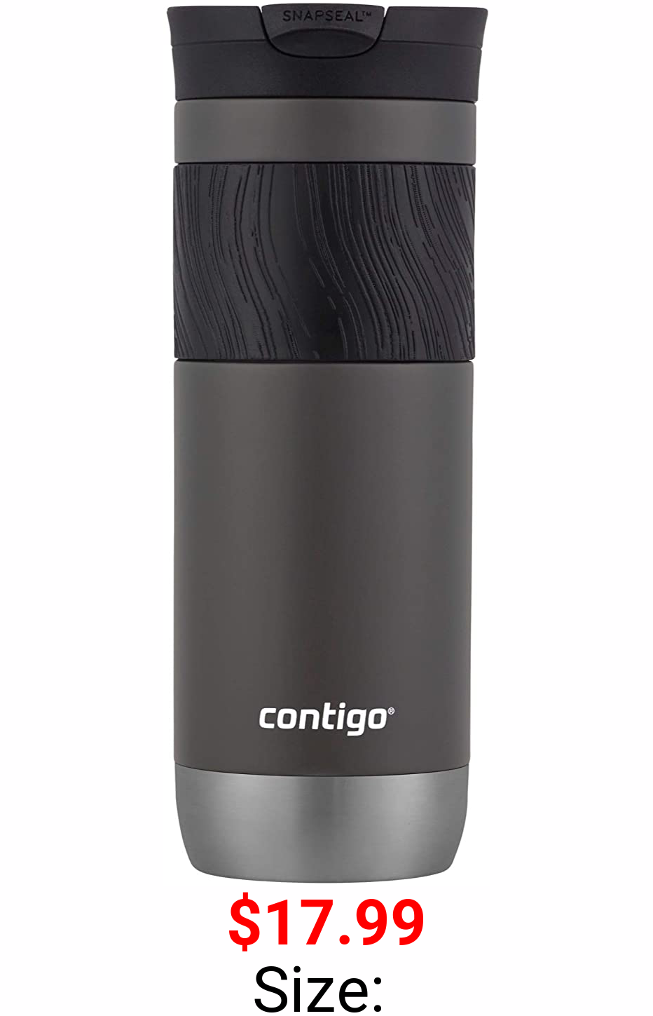 Contigo - 2094850 Contigo Snapseal Insulated Travel Mug, 20 oz, Sake