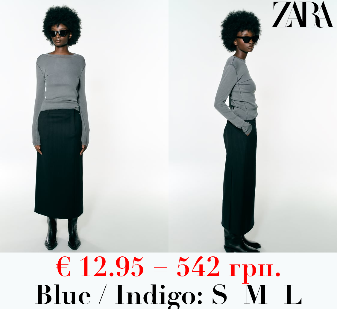 RIBBED LONG SLEEVE T-SHIRT