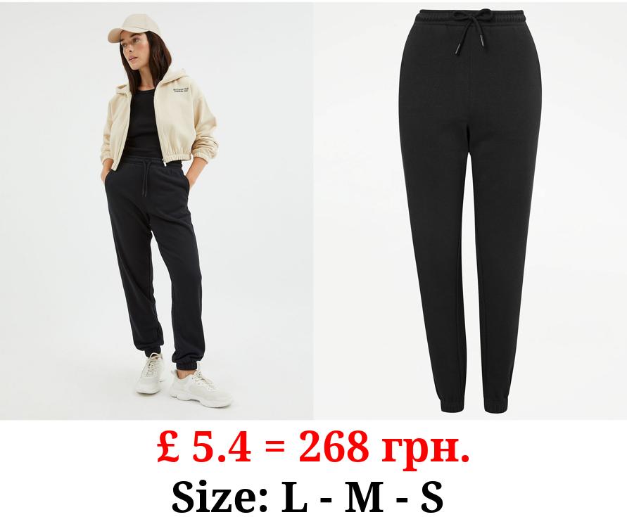 Black Fleece Lined Joggers