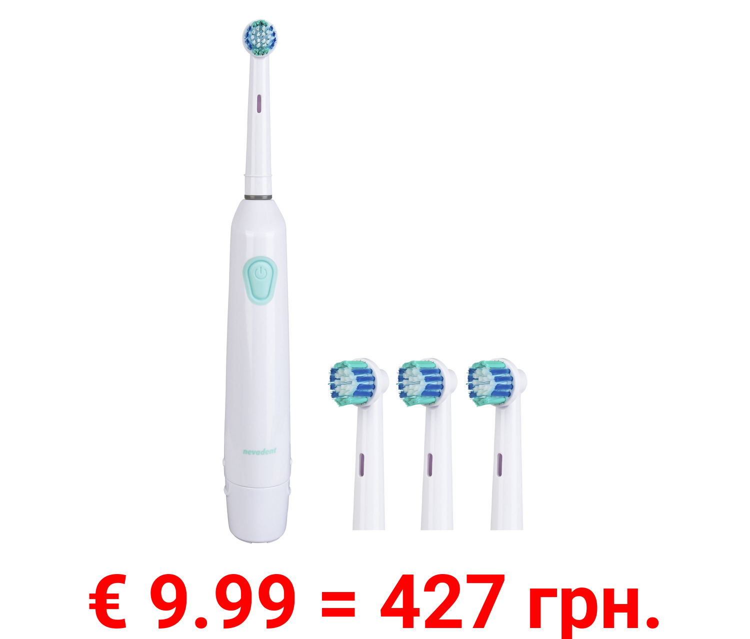 nevadent Elektrische Zahnbürste, mit 4 Bürstenköpfen