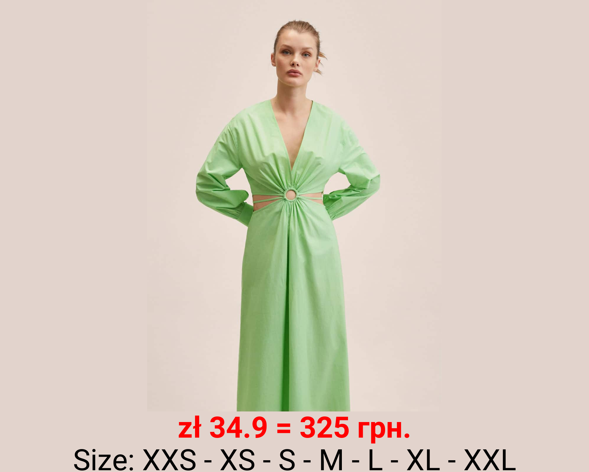 Vestido algodón abertura