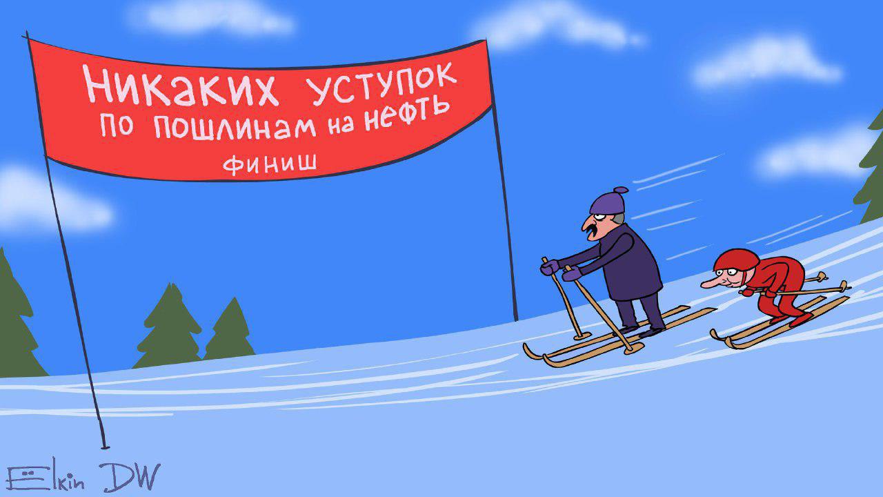 Путин на лыжах карикатура