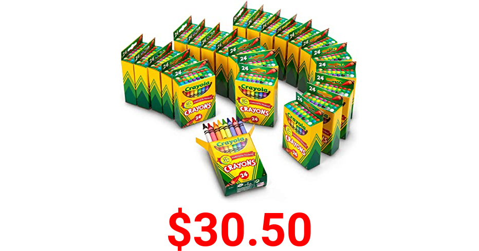 Crayola Crayons Bulk, Classroom Supplies for Teachers, 24 Crayon Packs with 24 Assorted Colors