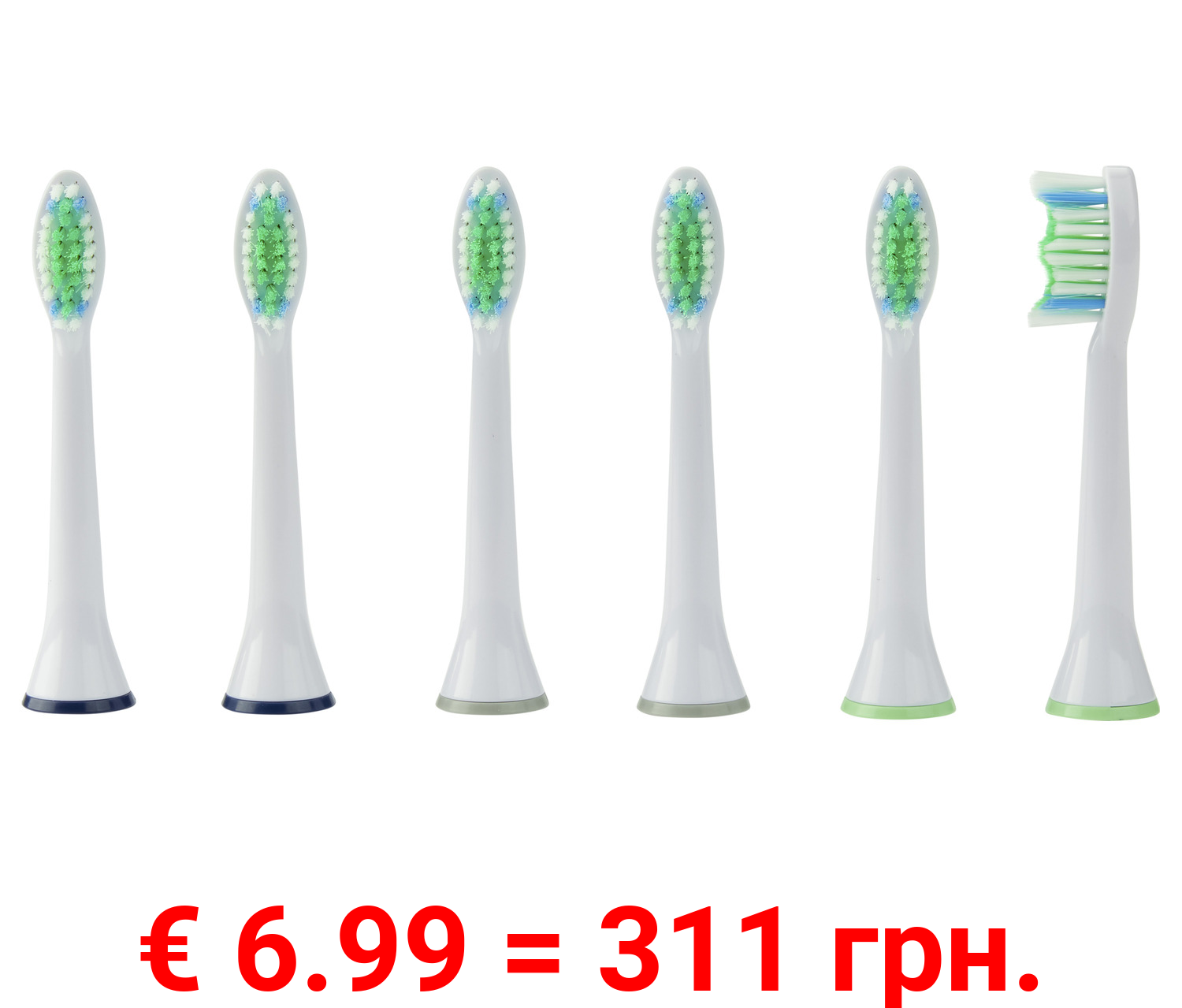 nevadent Ersatzbürstenköpfe, 6 Stück