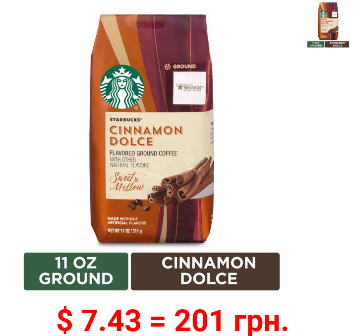 Starbucks Flavored Ground Coffee — Cinnamon Dolce — No Artificial Flavors — 1 bag (11 oz.)