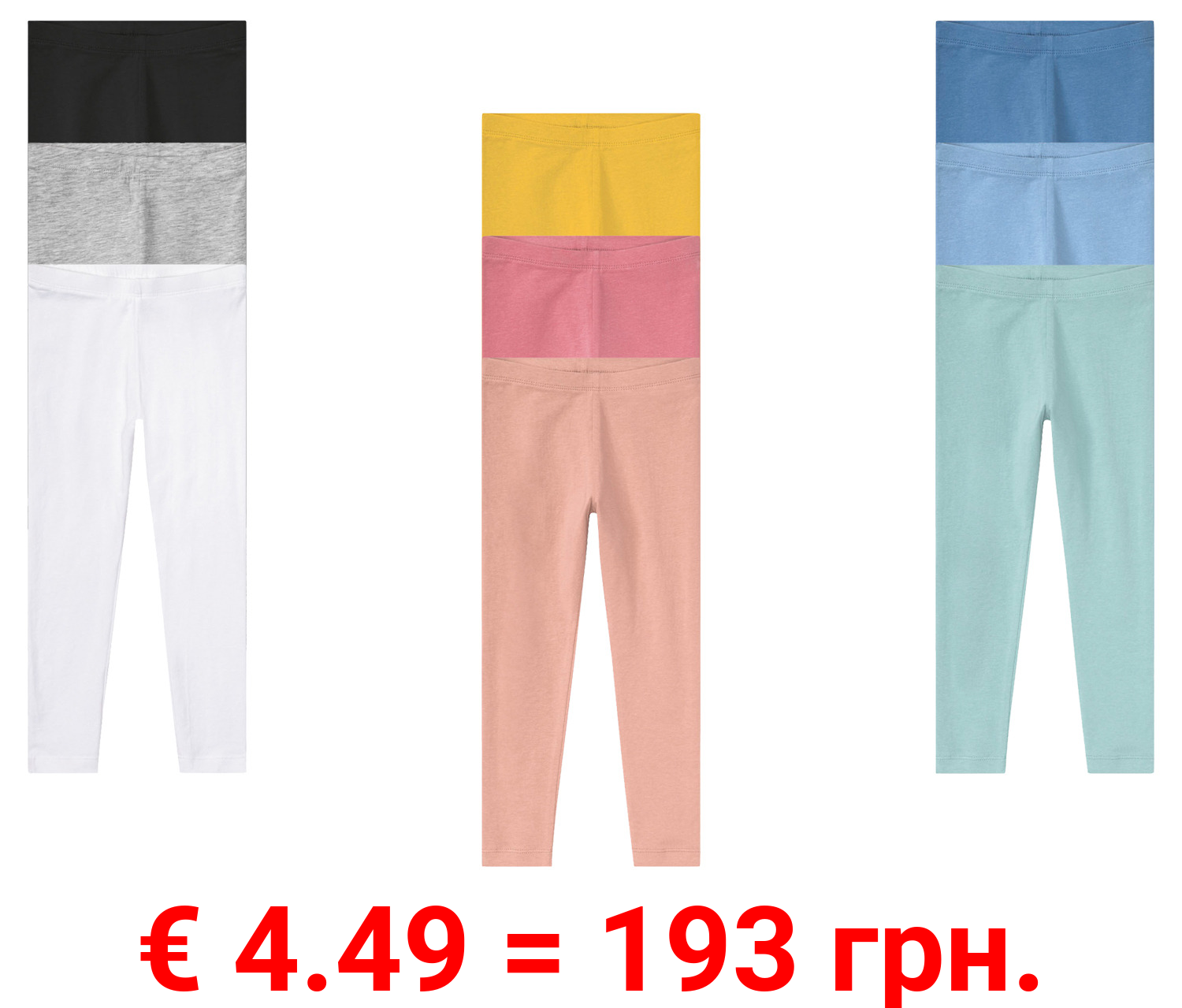 lupilu® Kleinkinder Mädchen Leggings, 3 Stück, mit hohem Baumwollanteil