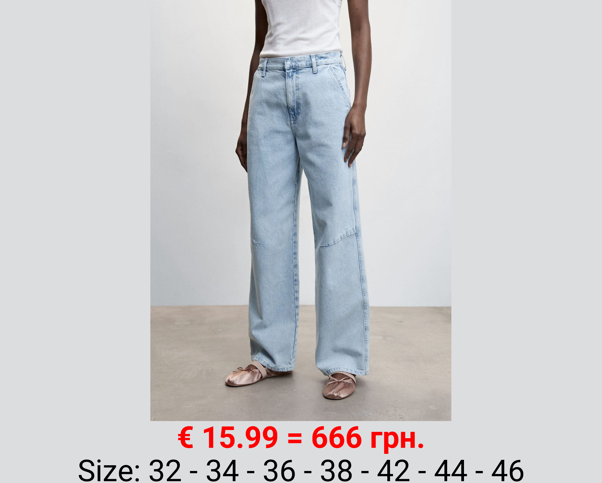 Jeans wideleg tiro medio