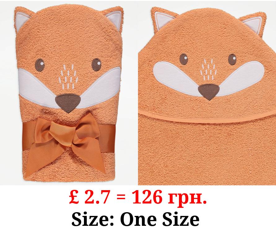 Orange Fox Hooded Towel