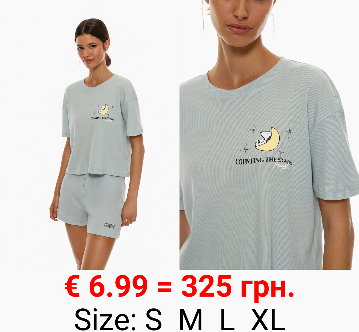 Snoopy Peanuts™ ribbed short pyjamas