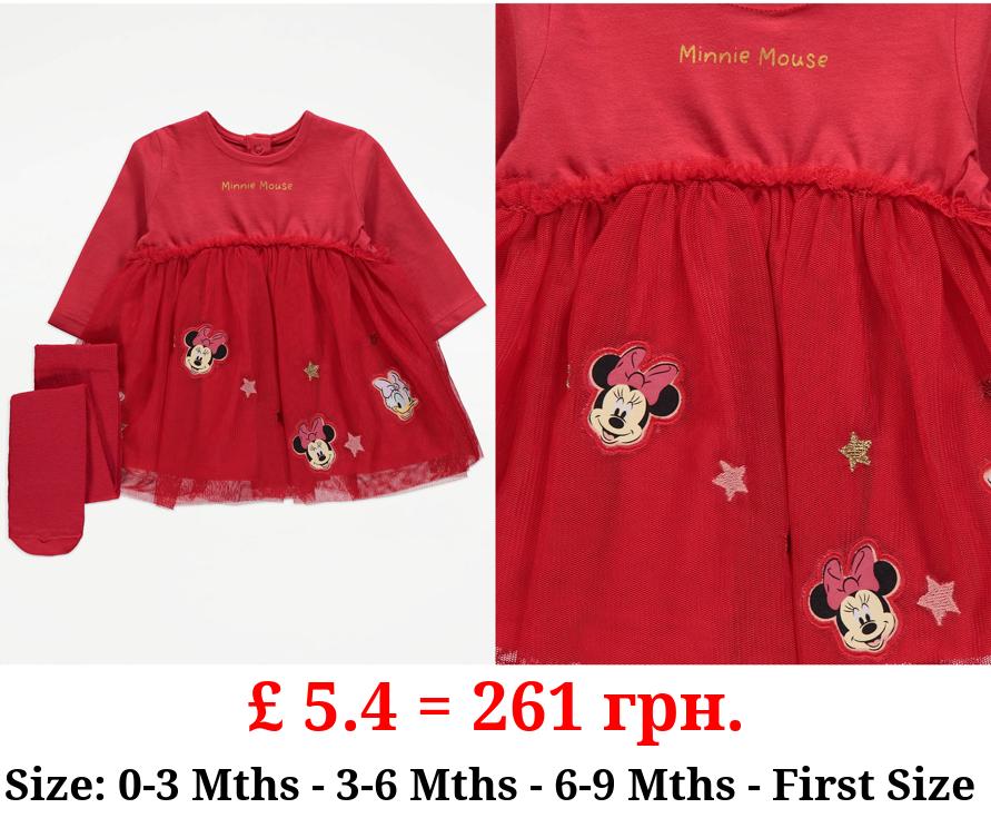 Disney Minnie Mouse Red Tutu Dress and Tights Outfit