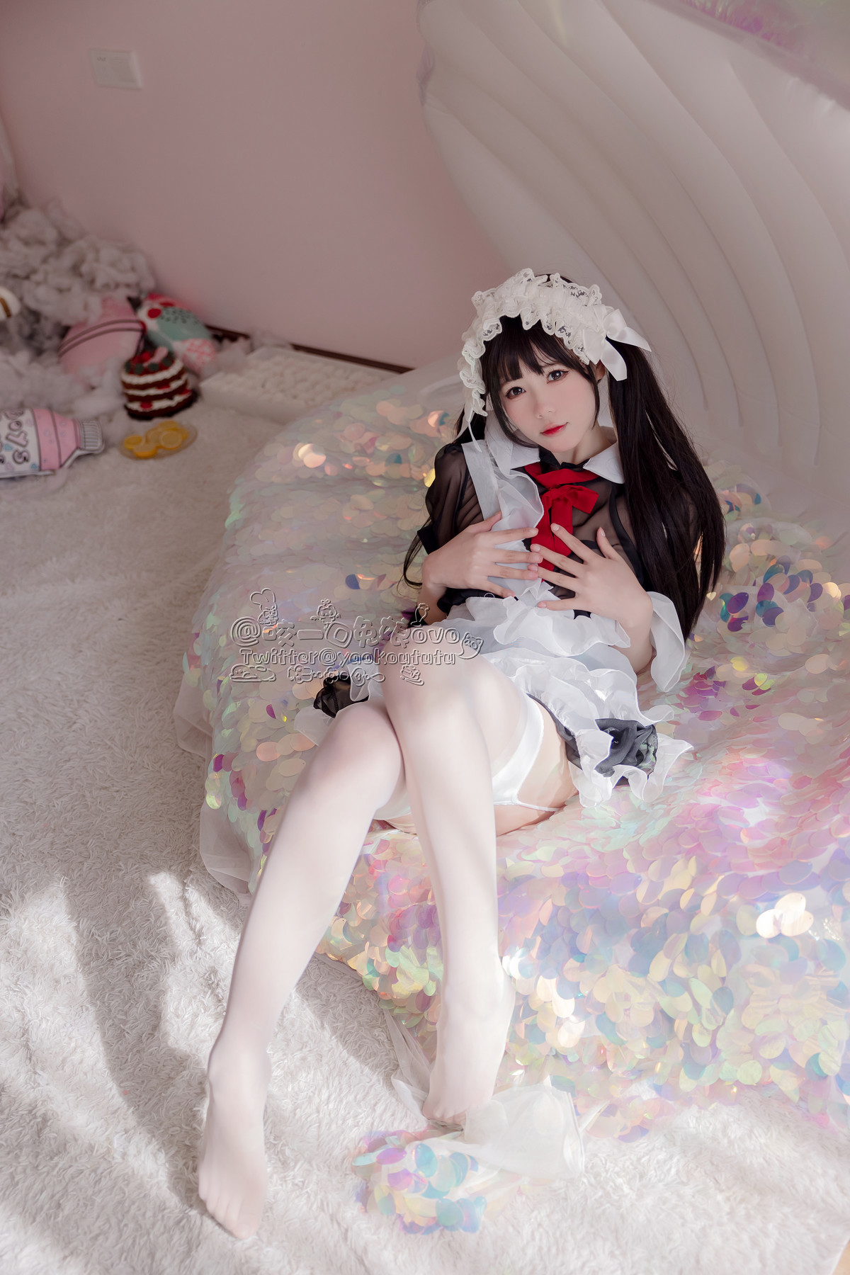 Cosplay 黏黏团子兔 黑白女仆 15