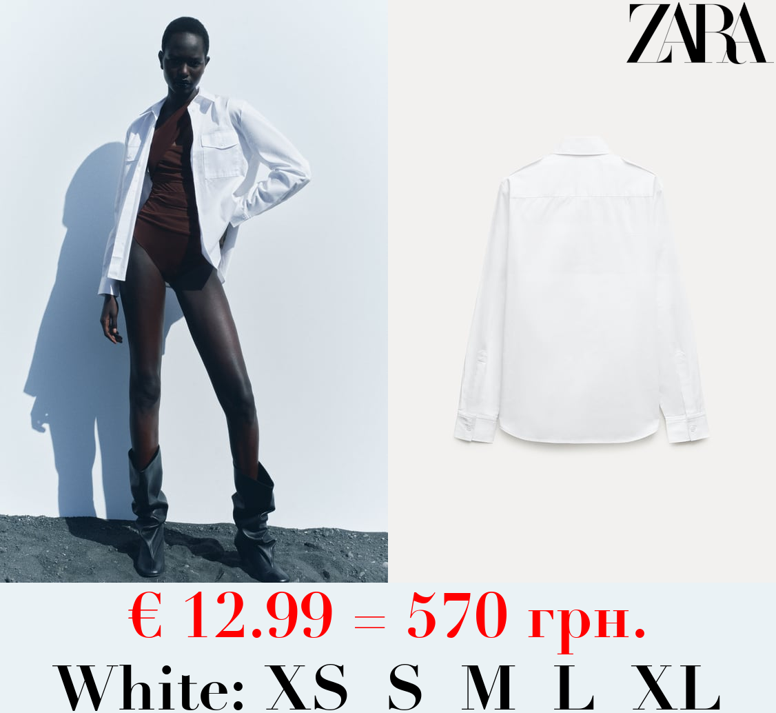 ZW COLLECTION POPLIN SHIRT WITH POCKETS