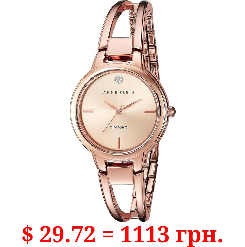 Anne Klein Women's Genuine Diamond Dial Bangle Watch