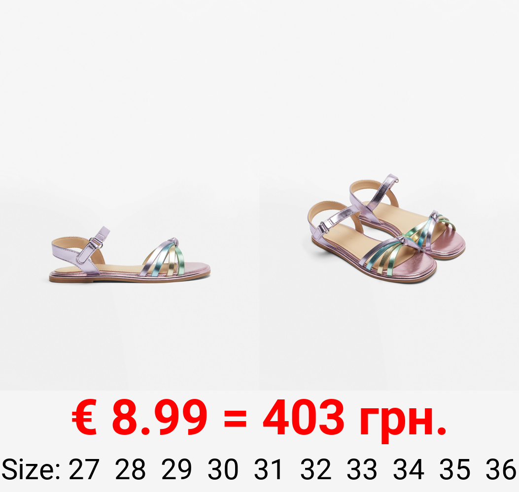 Metallic strappy sandals