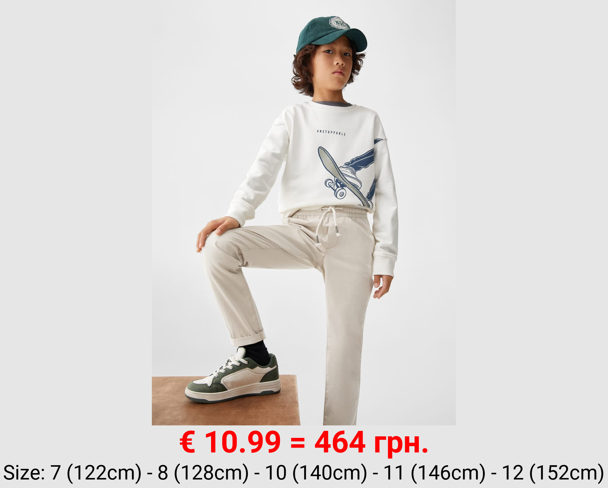 Pantalón recto cintura elástica