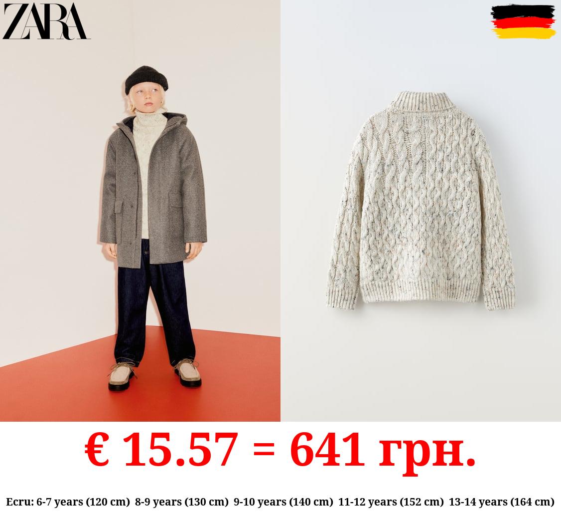 TRUE NEUTRALS KNIT KNICKERBOCKER YARN EFFECT SWEATER