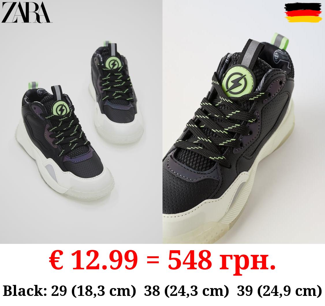 GLOW-IN-THE-DARK HIGH-TOP SNEAKERS