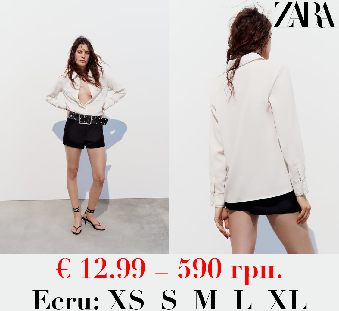 SHIRT WITH CONTRAST TOPSTITCHING