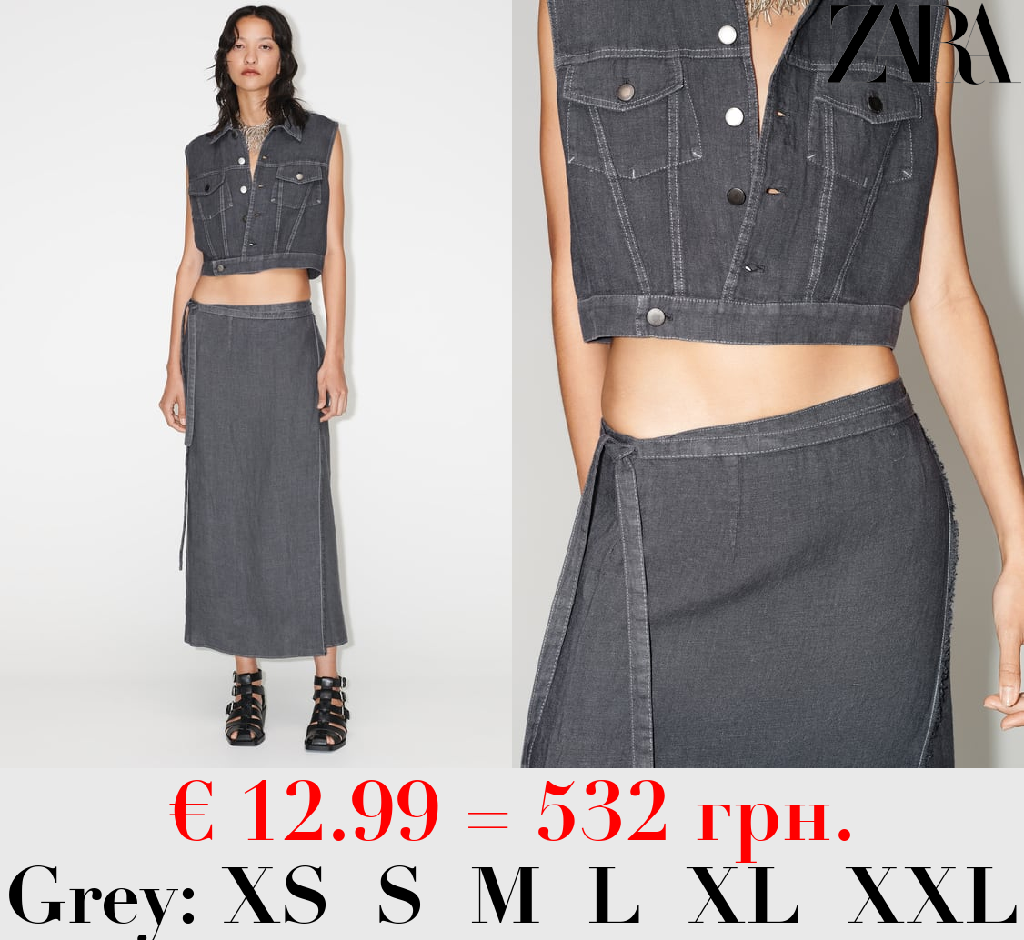 LINEN WAISTCOAT WITH TOPSTITCHING