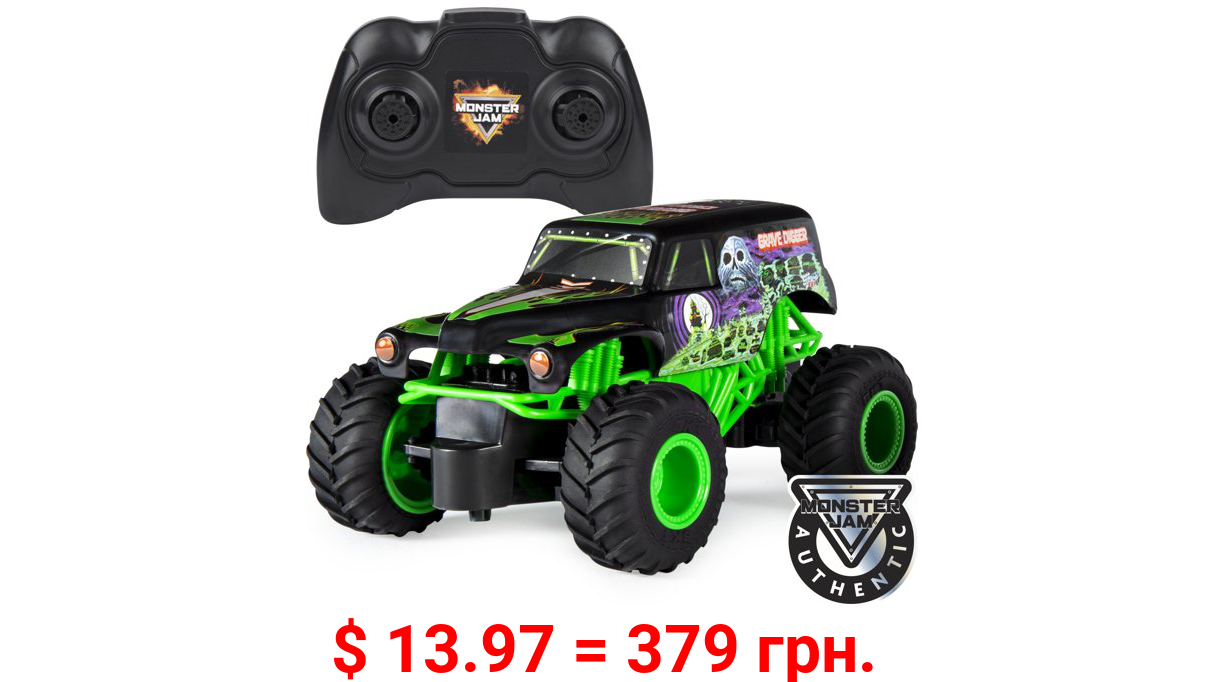Monster Jam, Official Grave Digger Remote Control Monster Truck, 1:24 Scale, 2.4 GHz, for Ages 4 and up
