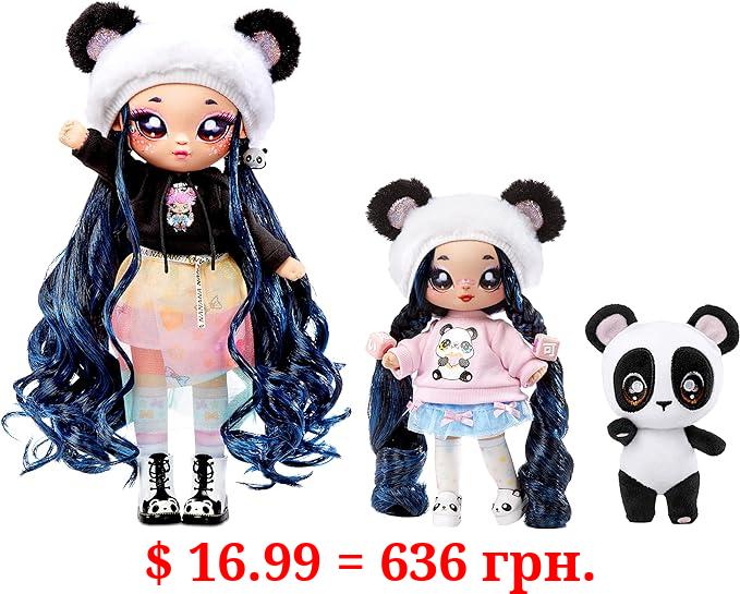 Na! Na! Na! Surprise Family Soft Doll Set with 2 Fashion Dolls and 1 Pet – Panda , Features 12 Accessories, Long Hair Dolls in Removable Fashions and Accessories with Adorable Plush Pet Panda