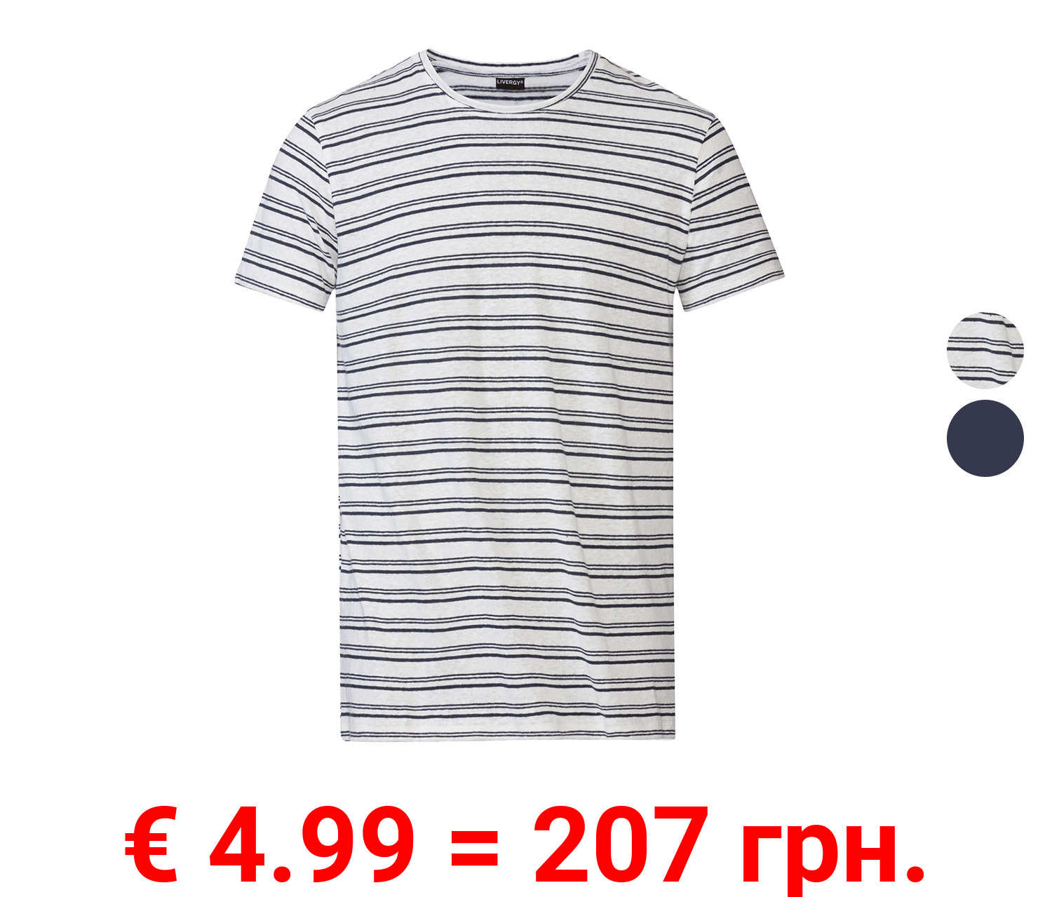 LIVERGY® Herren T-Shirt, körpernah geschnitten, mit Rundhalsausschnitt