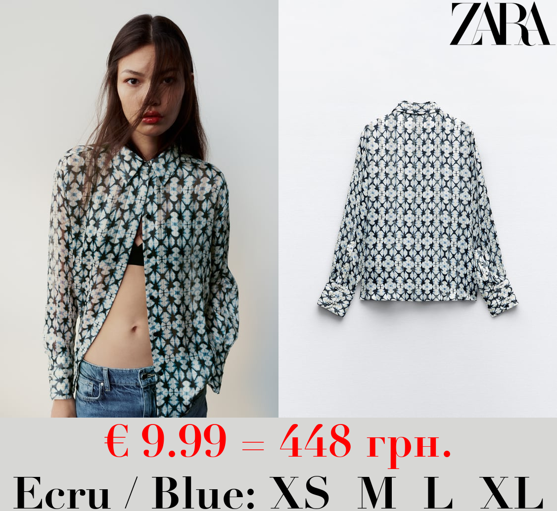 PRINTED SHIRT WITH METALLIC THREAD