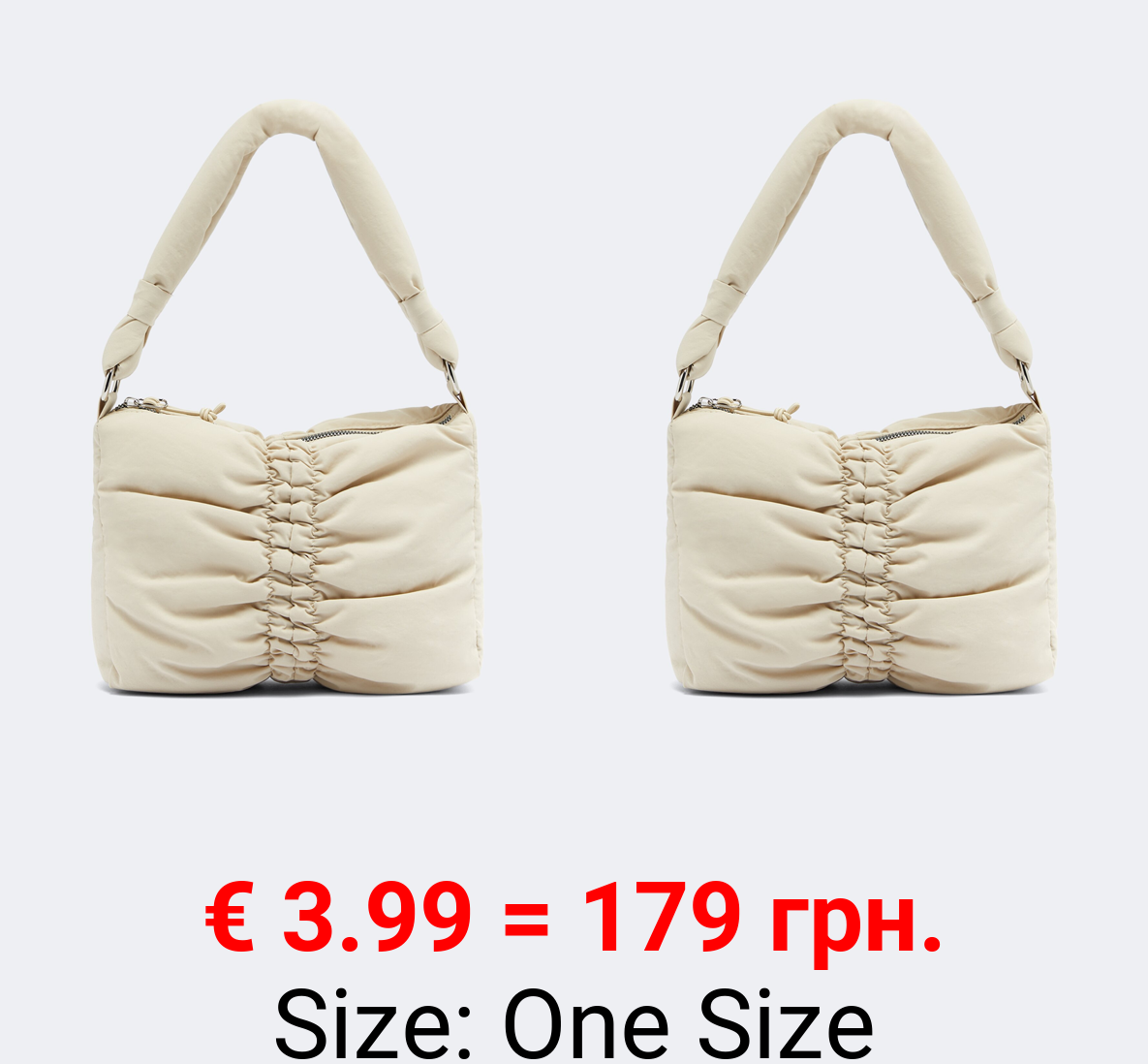 Gathered parachute shoulder bag