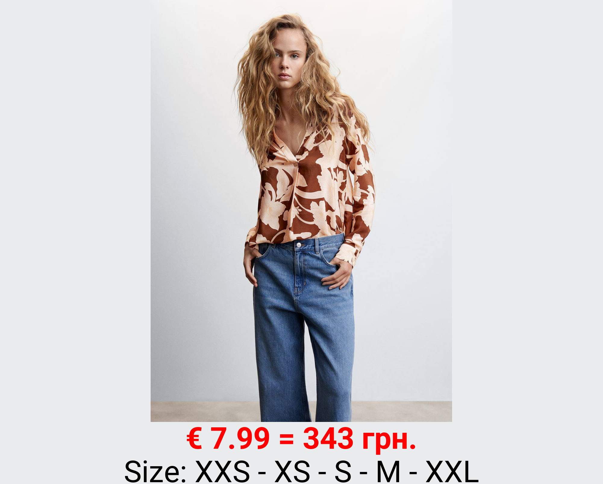 Blusa satinada estampada