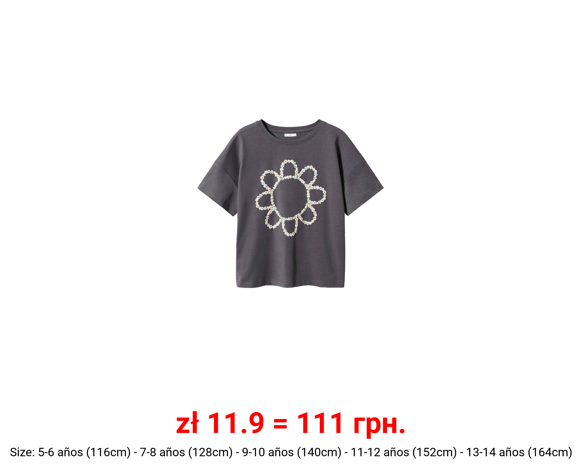 Camiseta flores relieve