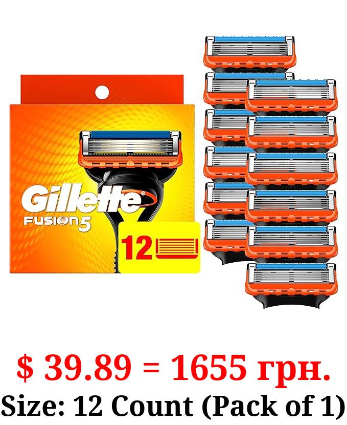 Gillette Fusion5 Razor Refills for Men, 12 Razor Blade Refills