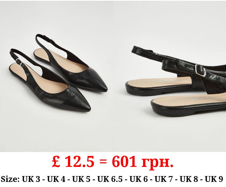 Black Sling Back Ballet Shoes