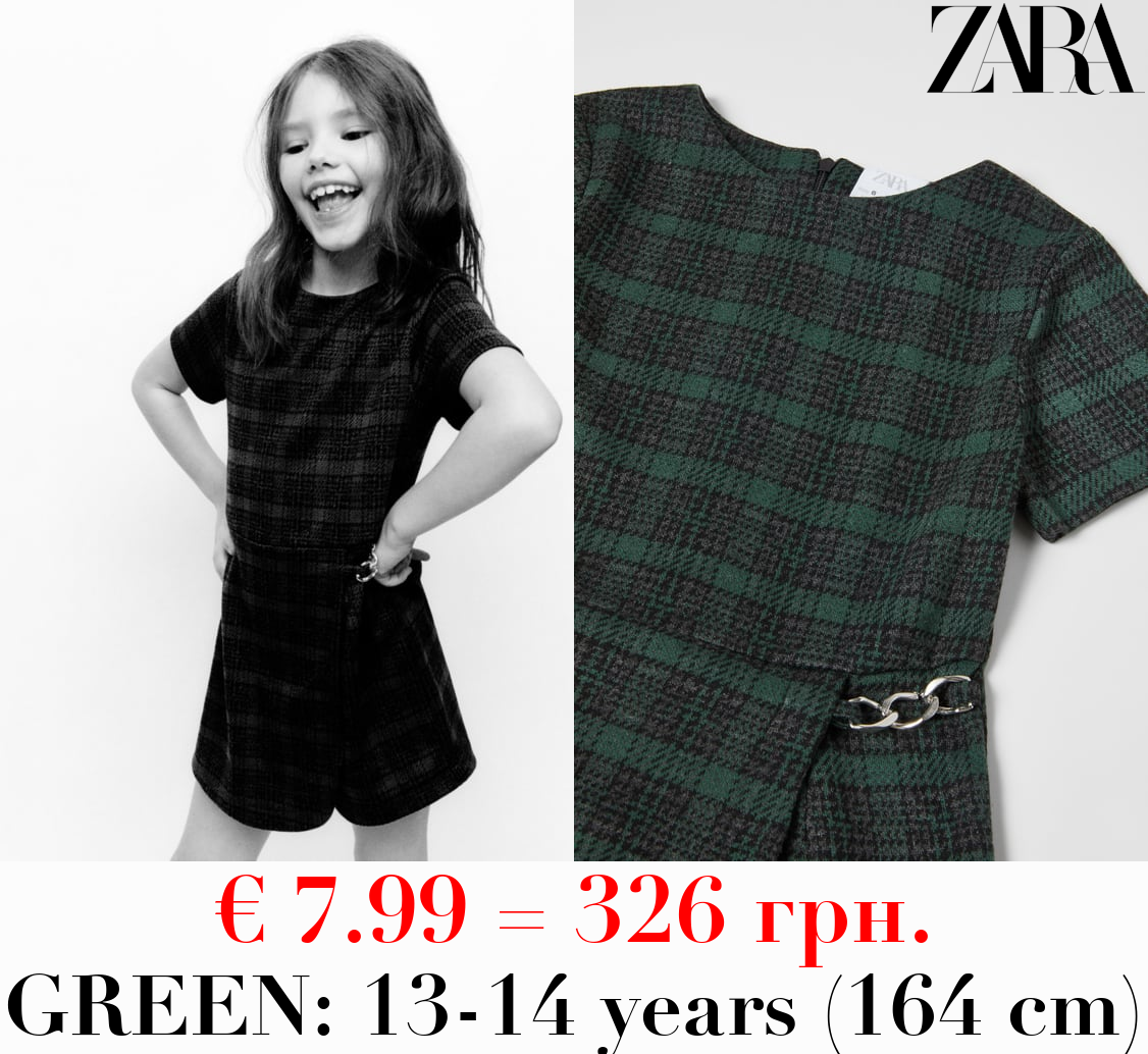 CHECKED JUMPSUIT DRESS