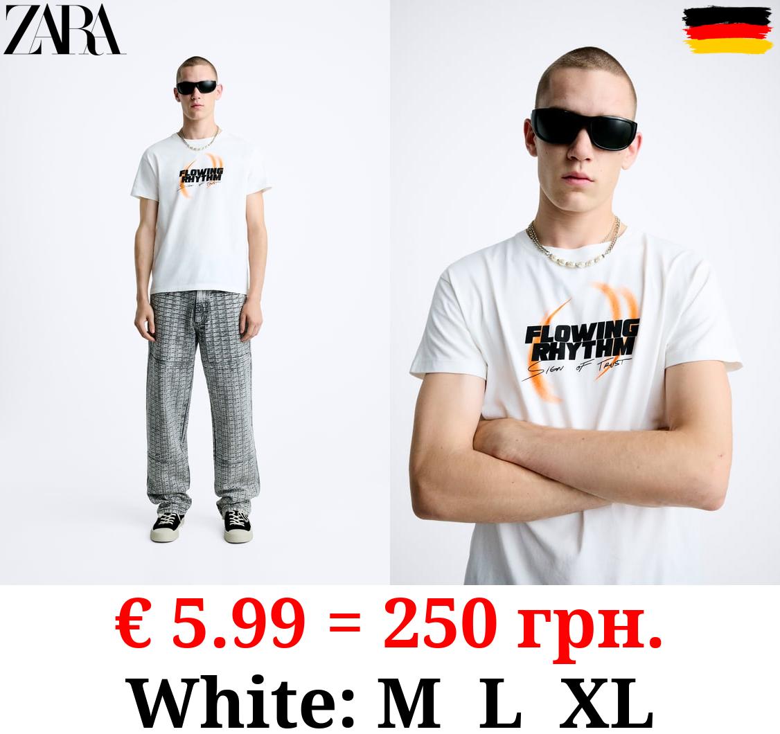 SUPER SLIM FIT CONTRAST PRINT T-SHIRT