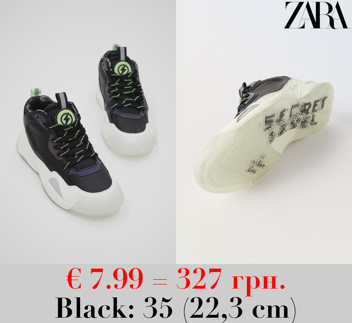 GLOW-IN-THE-DARK HIGH-TOP SNEAKERS