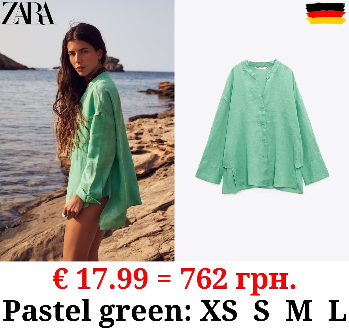 ASYMMETRIC LINEN SHIRT