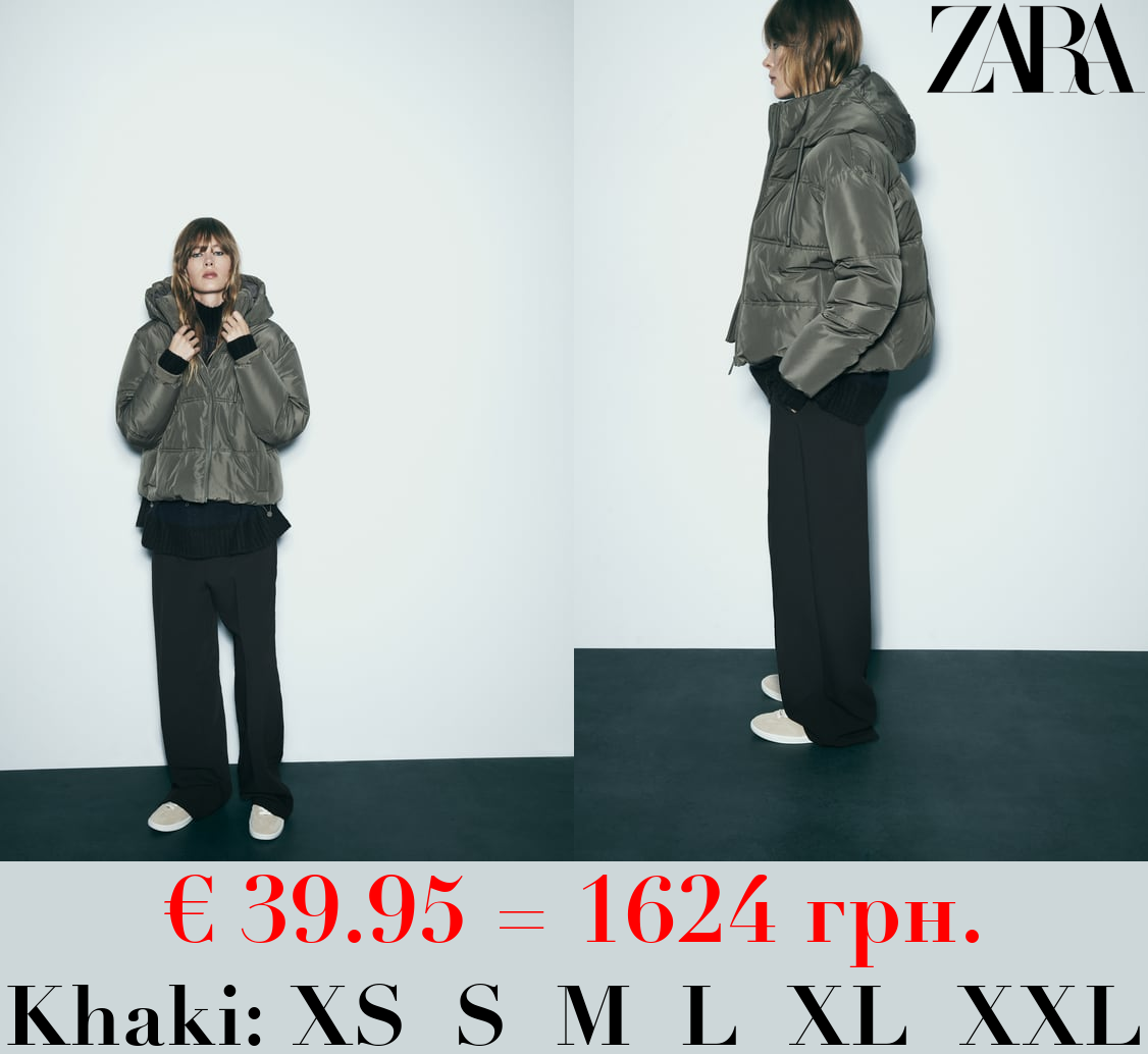 WATER AND WIND PROTECTION CROPPED PUFFER ANORAK