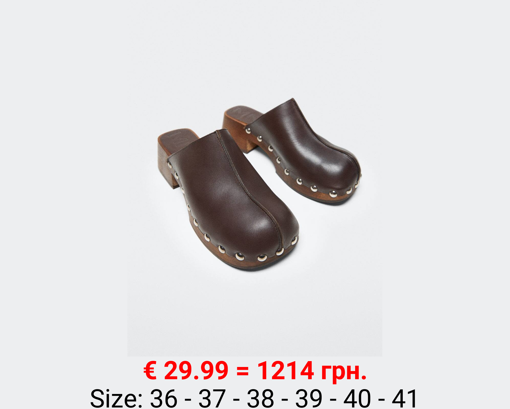 Zueco piel tachuelas