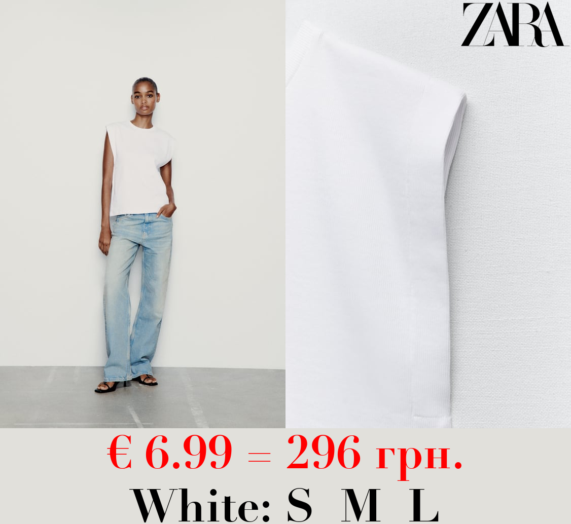 RIBBED DROP SLEEVE T-SHIRT