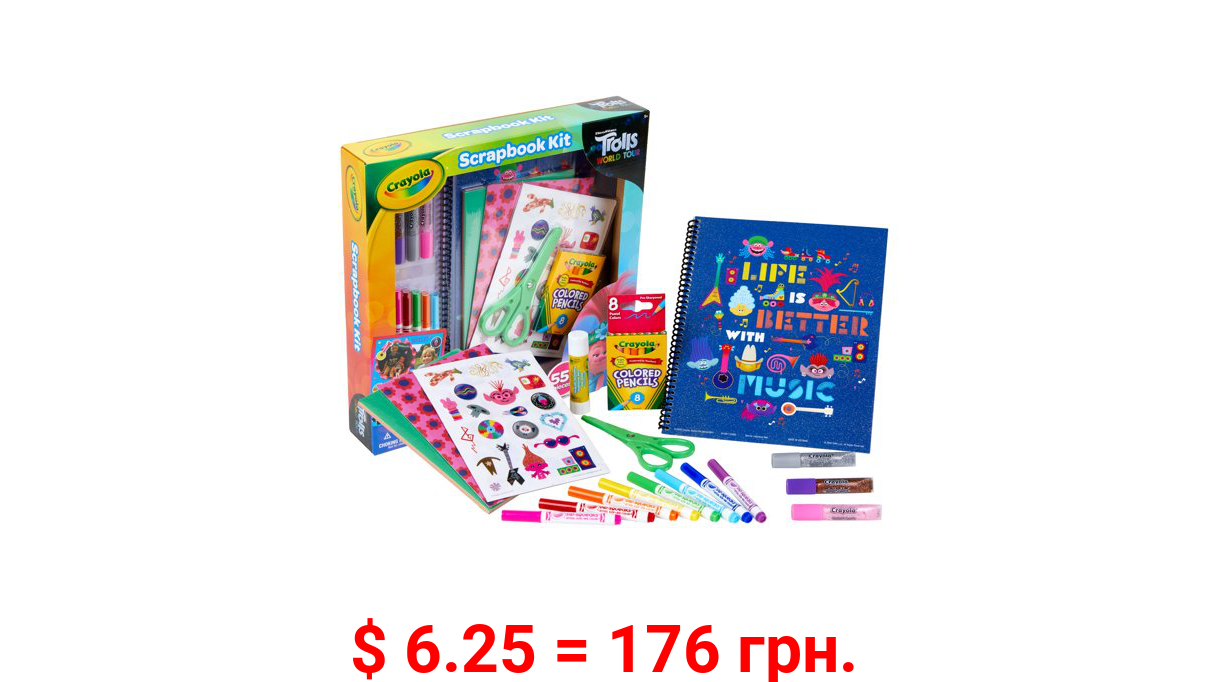 Crayola Trolls 2 World Tour Scrapbooking Coloring Art Kit, Gift for Girls & Boys