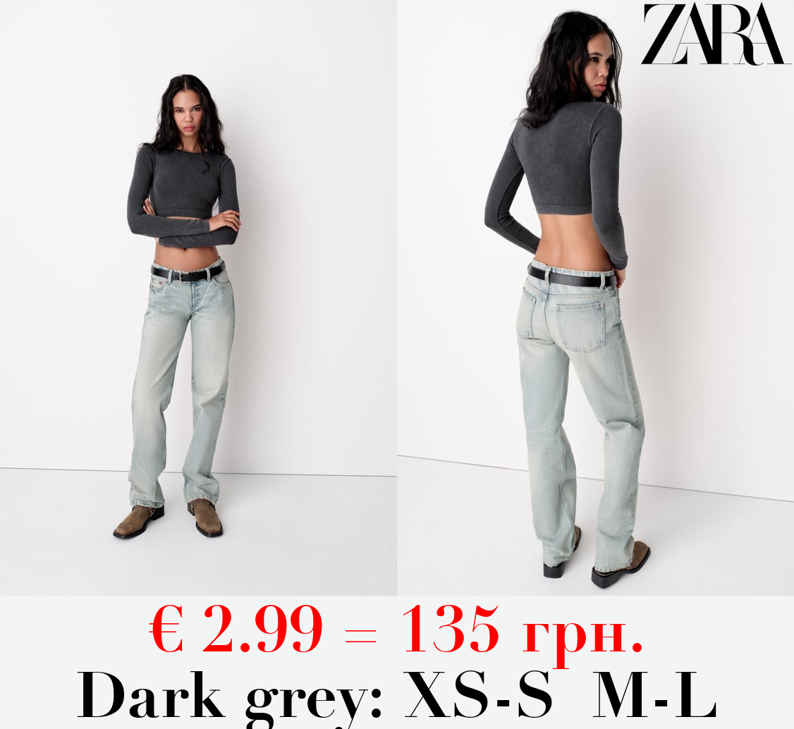 SEAMLESS RIBBED FADED CROP TOP