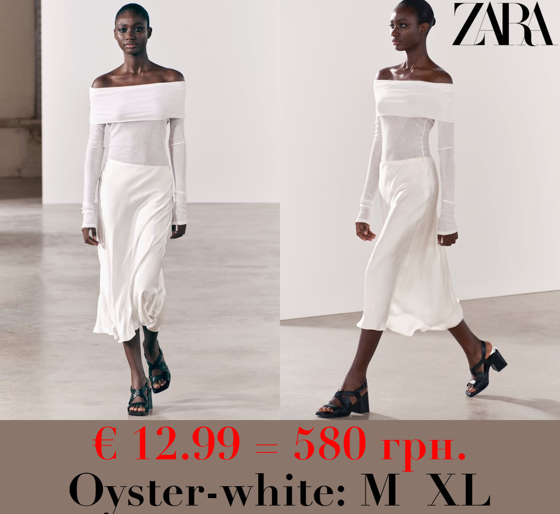 ZW COLLECTION SATIN MIDI SKIRT