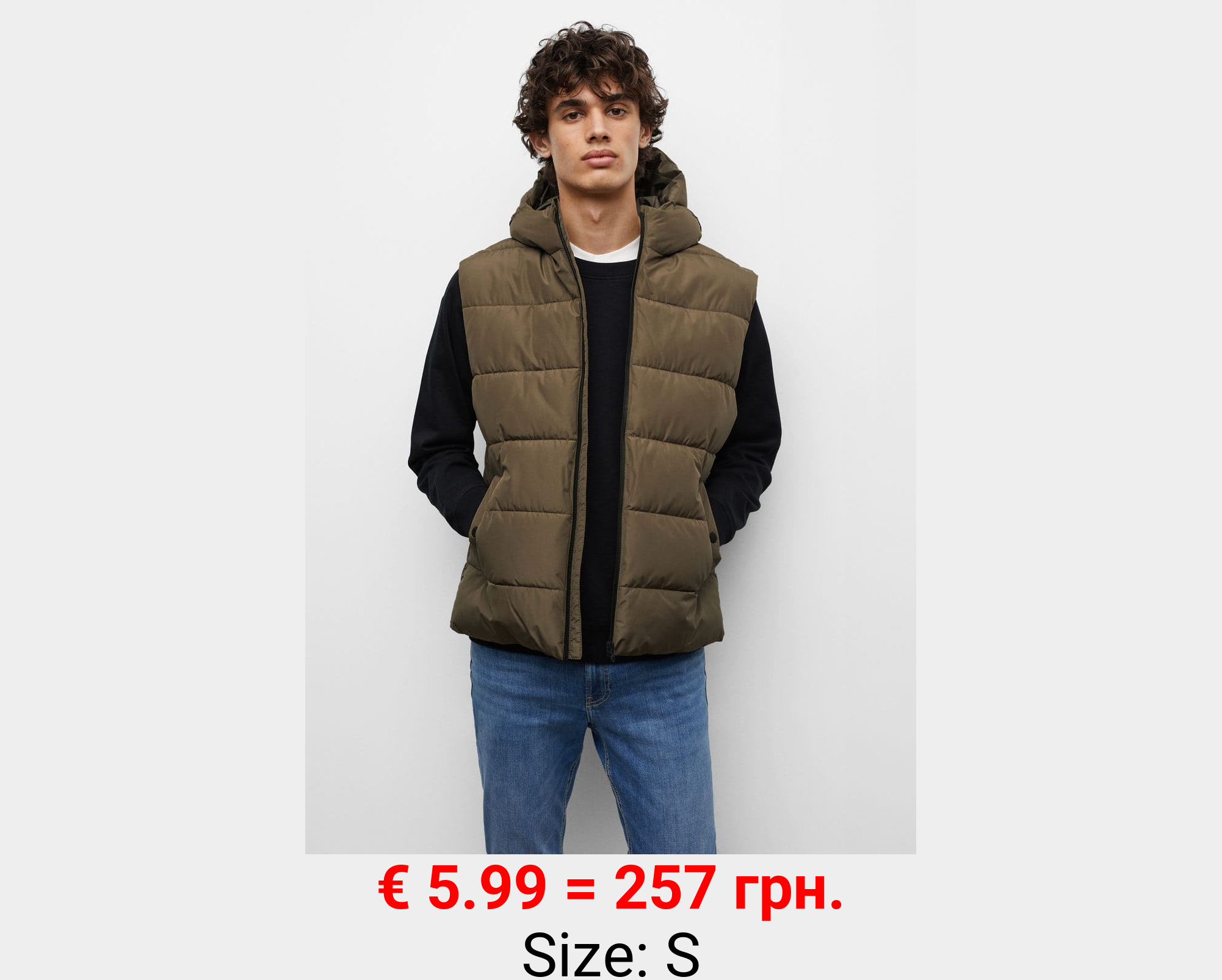 Chaleco capucha plumas