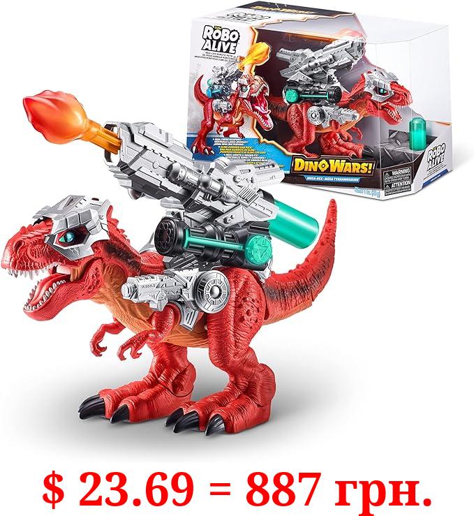 Robo Alive Dino Wars Mega-Rex by ZURU Dinosaur Battle Realistic Walking T-Rex with Armor and Battling Weapons Toys