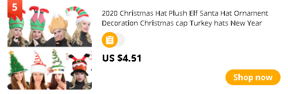 2020 Christmas Hat Plush Elf Santa Hat Ornament Decoration Christmas cap Turkey hats New Year Xmas Party Props Decoration