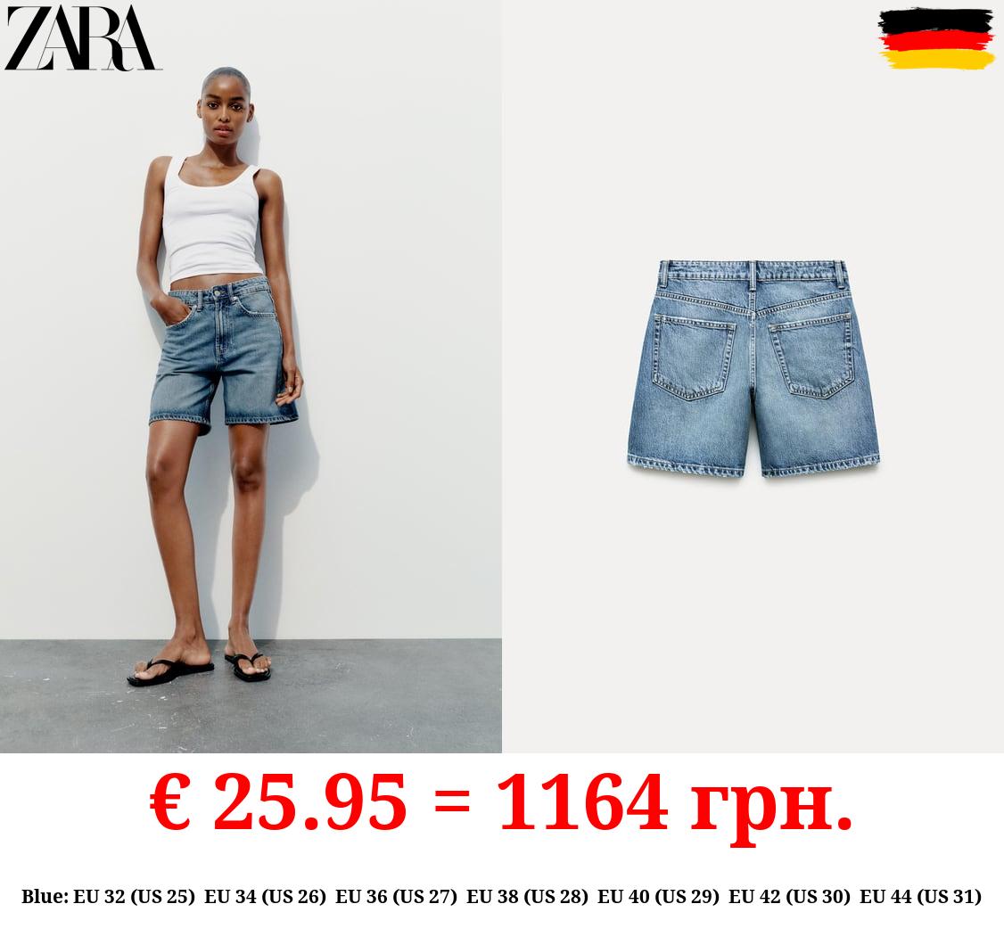 TRF MID-RISE DENIM BERMUDA SHORTS