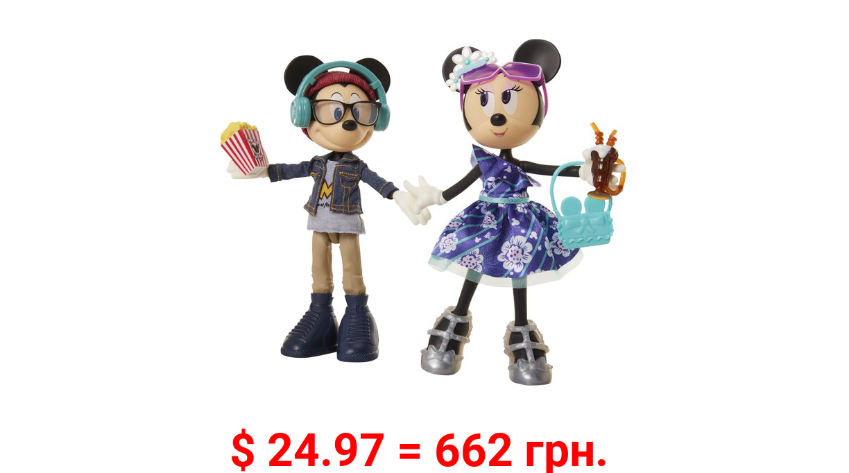Disney Mickey & Minnie Movie Night Fashion Doll 2 Pack Playset